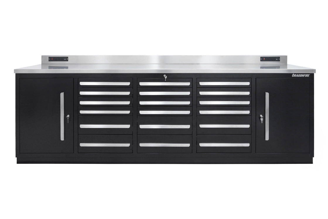 Dragonfire Tools 18 Drawer Pro Series 9FT 4 1/4″ Workbench
